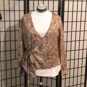 Silky wraparound blouse